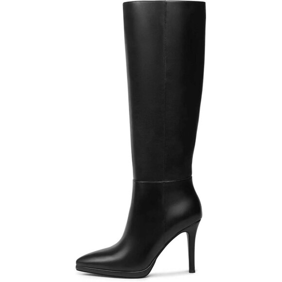 ⚡ Women's Black Classic Stilettos Heel Pointed Toe platform Boots High Heel - Picture 2 of 6